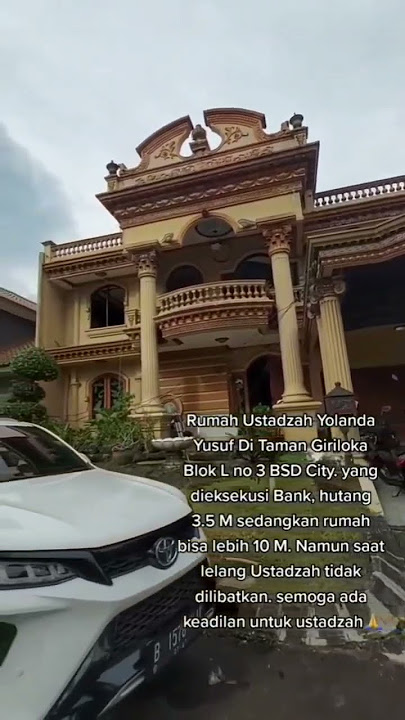Penampakan rumah megah Ustadzah Yolanda Yusuf yang disita oleh bank.