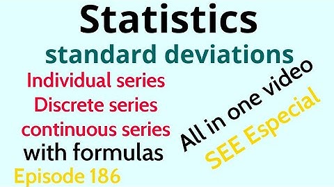 Statistics: calculate standard deviations and it