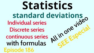 Statistics: calculate standard deviations and it's cofficient / SD (All 3 series)- SEE -Episode 186