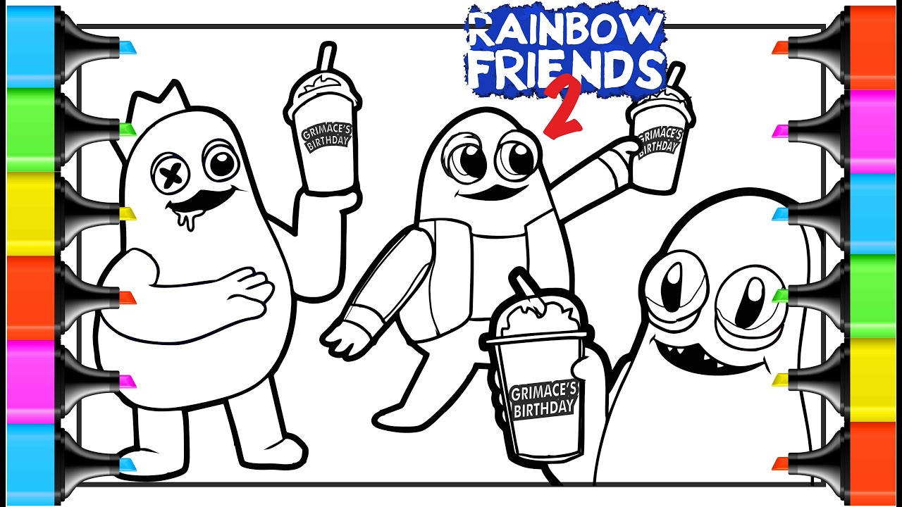 GRIMACE SHAKE Vs RAINBOW FRIENDS 2 / Rainbow Friends 2 coloring / Rainbow Friends coloring - YouTube