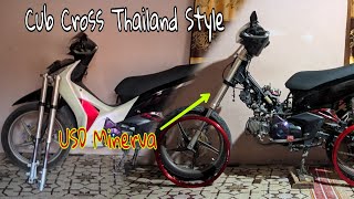 New Concept - Supra X Helm In converted to Thai-style Cub Cross/Supermoto using Minerva USD forks