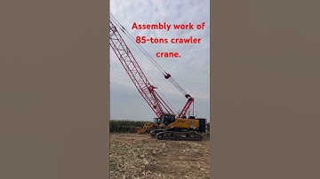 Assembly work of 85-ton crawler crane. #music #crane #sany #sale#heavyequipment