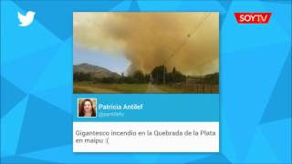 Incendio en Rinconada de Maipú mantiene cubierto de humo el sector poniente de Santiago