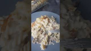 yummy chessey creamy pasta with ground beef #shorts