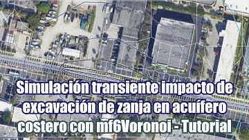 Simulación transiente impacto de excavación de zanja en acuífero costero con mf6Voronoi - Tutorial