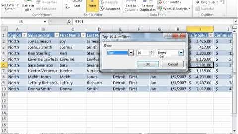 Excel 2010 Tutorial Using the Top 10 AutoFilter Microsoft Training Lesson 25.2