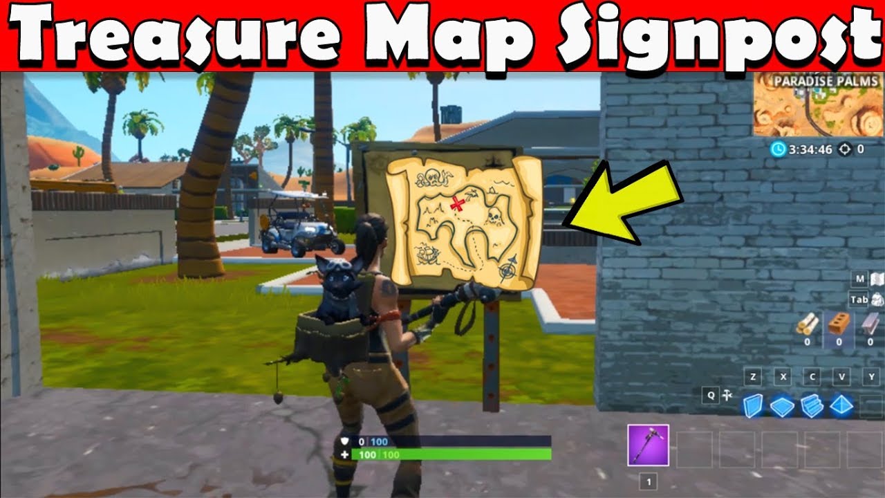 search the treasure map signpost found in paradise palms