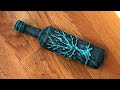 DIY botella decorada con árbol (manualidades reciclando botellas de cristal)