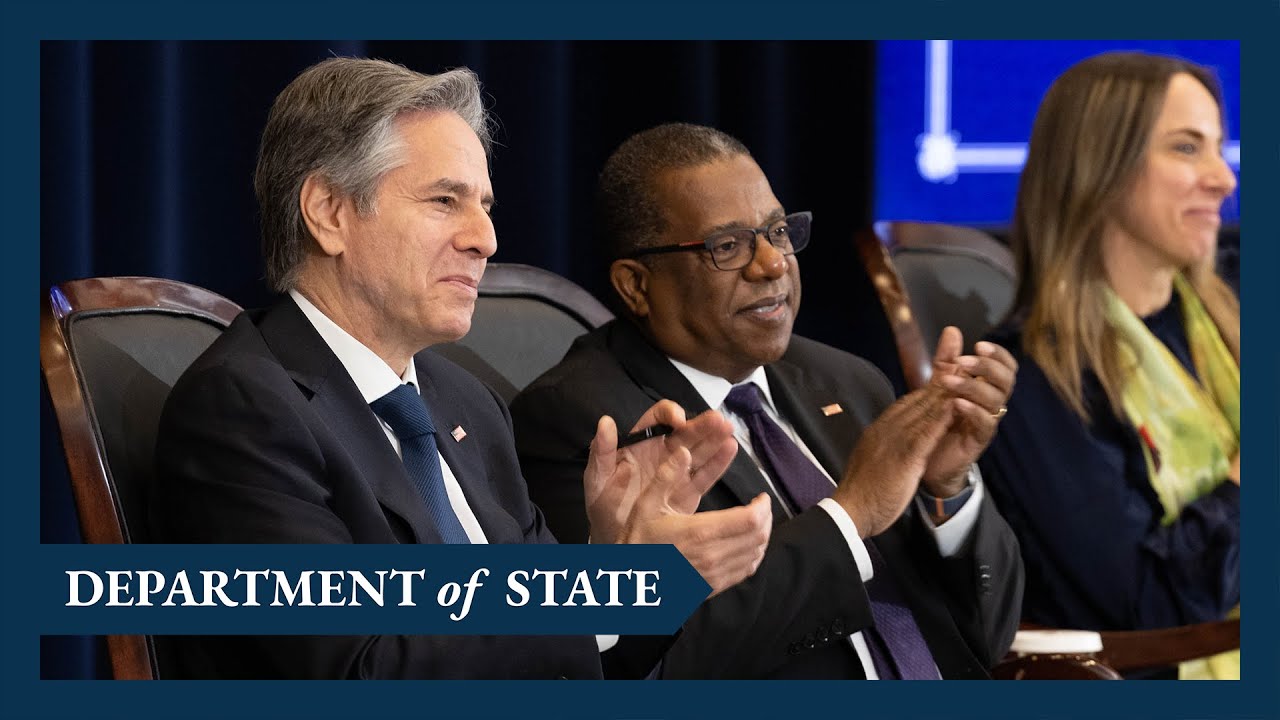 Secretary Blinken remarks and thanks members of the State Department workforce