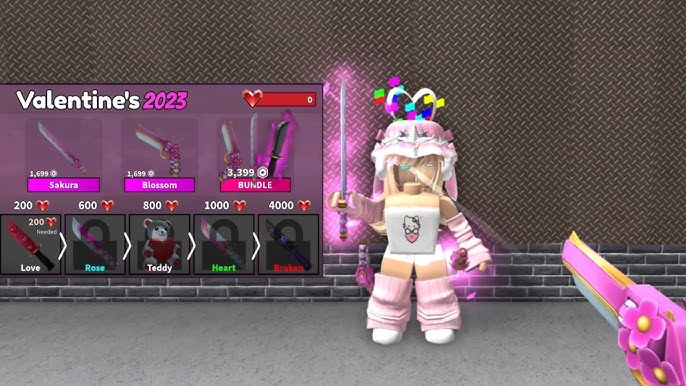Valentine Bundle MM2 ( Sakura Set , Heartblade , <3 Pet) Roblox, Video  Gaming, Gaming Accessories, In-Game Products on Carousell
