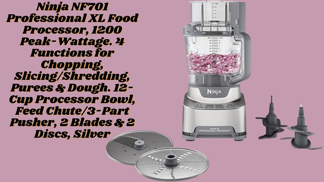Ninja Professional XL Food Processor, Storage Box, 1200 Peak-Watts, 4-in-1,  Chopping, Slicing/Shredding, Purees, Dough, 12-Cup Processor Bowl, 2