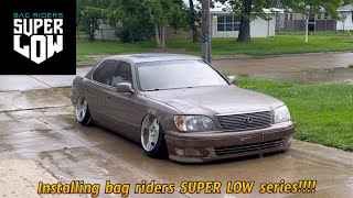 INSTALLING BAGRIDERS SUPER LOW BAGS ON MY LS400!!