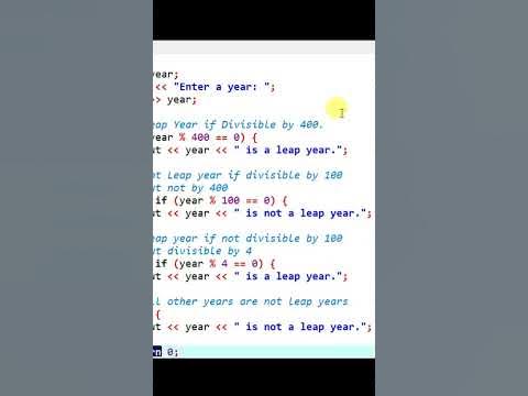 Find Leap Year using C++ #shorts - YouTube