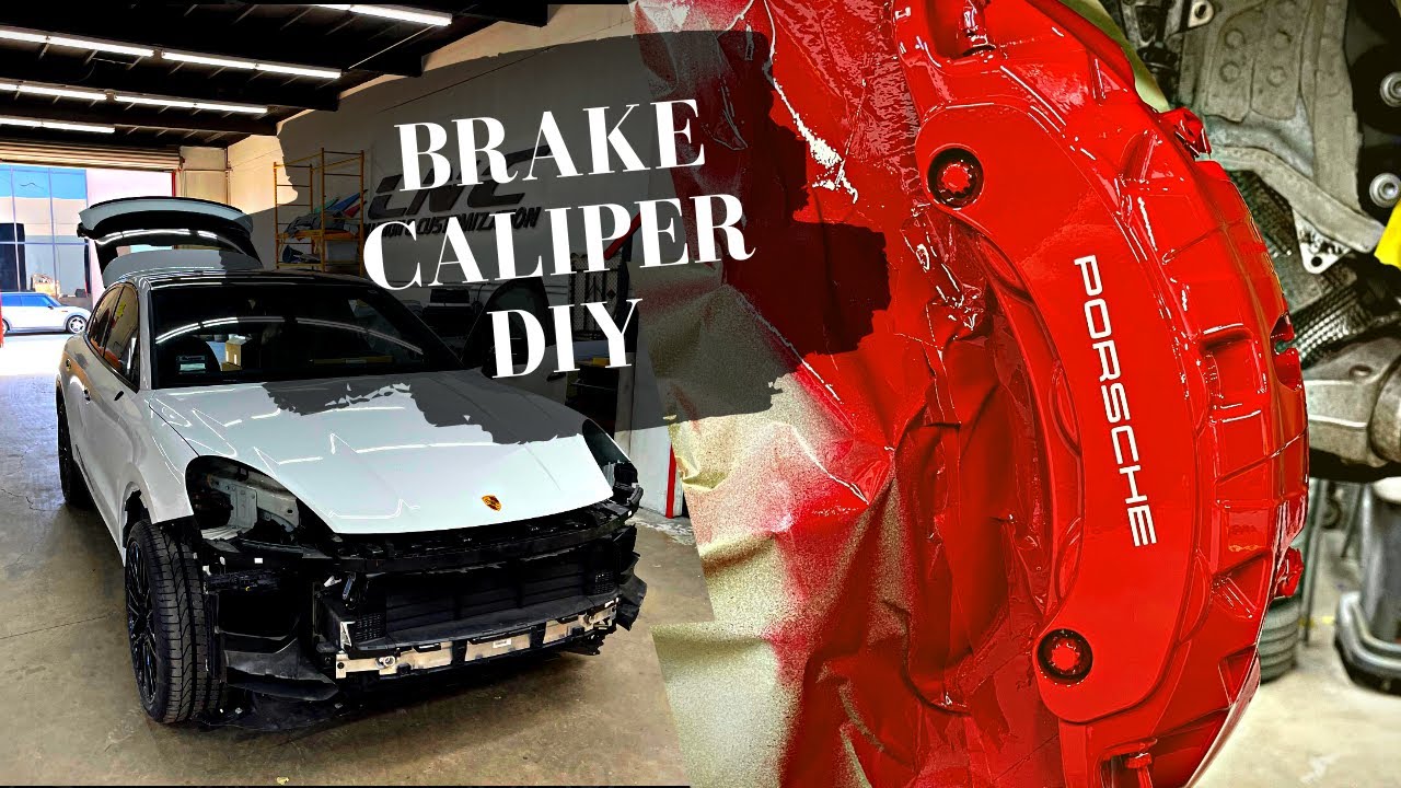 DIY RED BRAKE CALIPERS AND BLACKOUT CONVERSION 2021 Porsche Cayenne -  YouTube