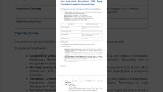 HAL Apprentice Recruitment 2025: Apply Online for Graduate & Diploma Posts