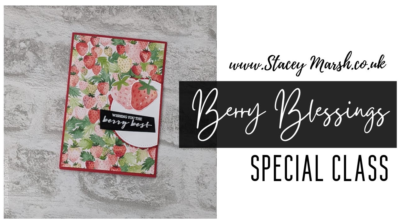 BERRY BLESSINGS SPECIAL CLASS REAL RED CARD BASE WITH STRAWBERRY DSP DESIGN