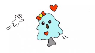 Ghost drawing, painting, magic fingers art, drawing tutorial, how to draw, easy drawing 1920
