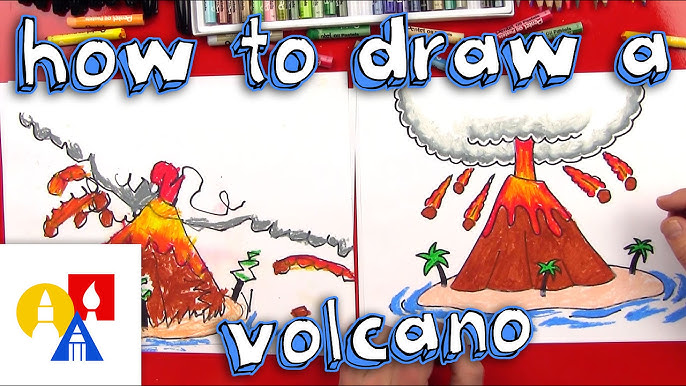 How to Draw a Volcano - YouTube