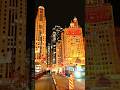 Chicago Skyline at Night | Tribune Tower & Magnificent Mile Views 🌃!#shorts #city #travel