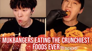 mukbangers eating the CRUNCHIEST foods ever