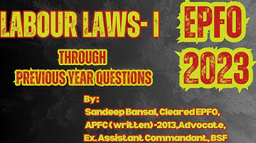 UPSC EPFO APFC 2023| Complete Labour Laws Through PYQ