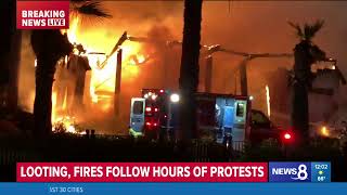 Protests continued late saturday night in la mesa east county san
diego. stores the springs shopping center and others area were seen
be...