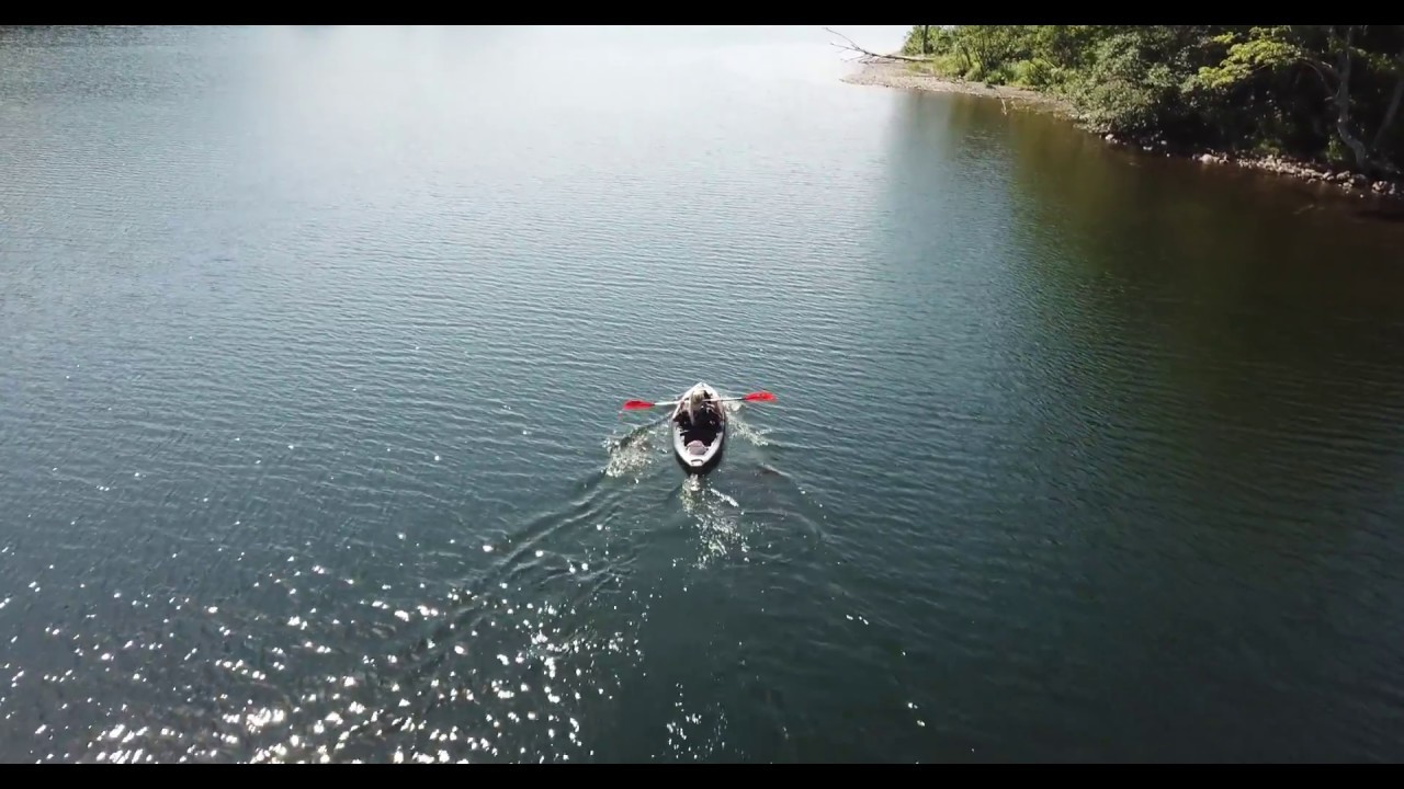 20180813 Kayaker, Lake-O-Law, Cape Breton, NS, Canada - Ceilidh Aerial Photography