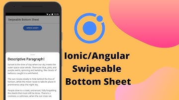 Creating Swipeable Bottom Sheet like Android in Ionic Framework/Angular