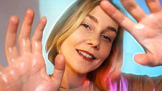 💆‍♀️АСМР божественный массаж лица [сухой и влажный] ASMR dry and oil face massage