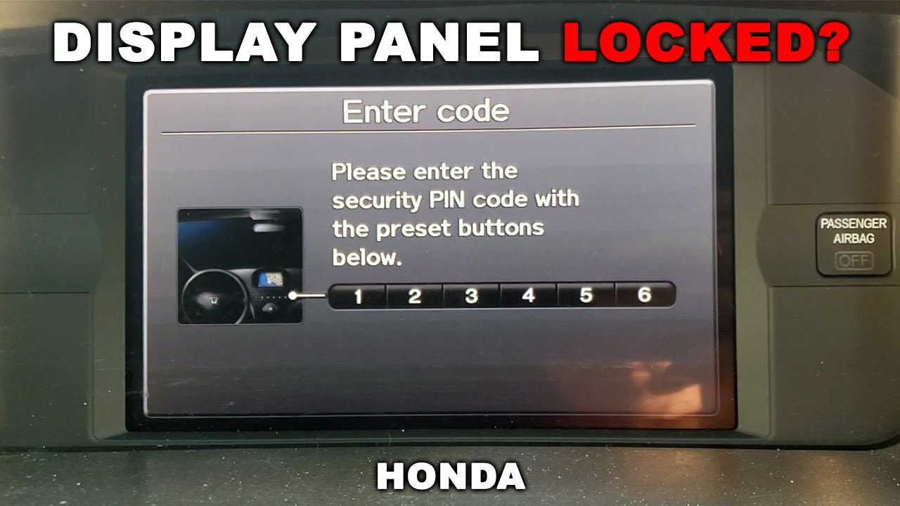 Honda Odyssey How to Unlock Locked Radio - YouTube