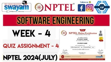 Software Engineering - NPTEL 2024 (July) || WEEK 4 QUIZ ASSIGNMENT SOLUTION ||
