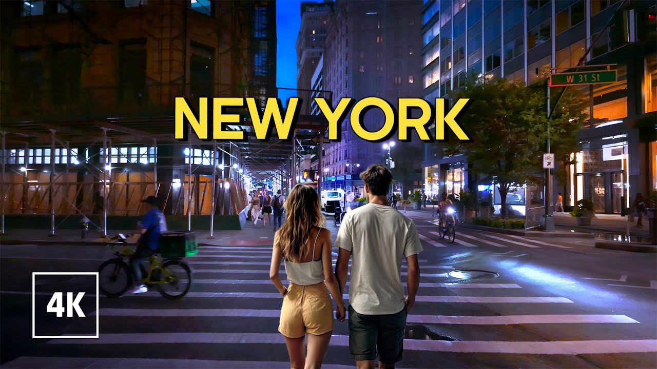 New York, Amerika Serikat | manhattan | Jelajah Kota Malam 4K