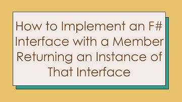 How to Implement an F# Interface with a Member Returning an Instance of That Interface