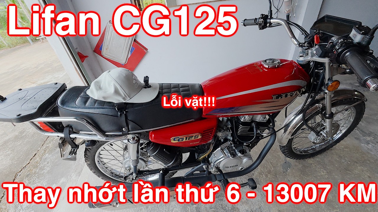 Lifan CG125, thay nhớt lần thứ 6 cột mốc 13007Km, Thử quay POV với tỉ lệ 1:1 của DJI Action 6