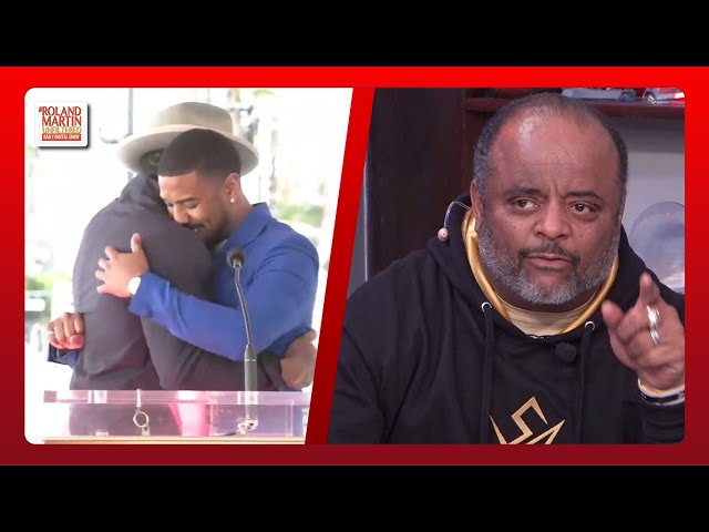 Michael B. Jordan Hugs It Out With Jonathan Majors at 'Creed III