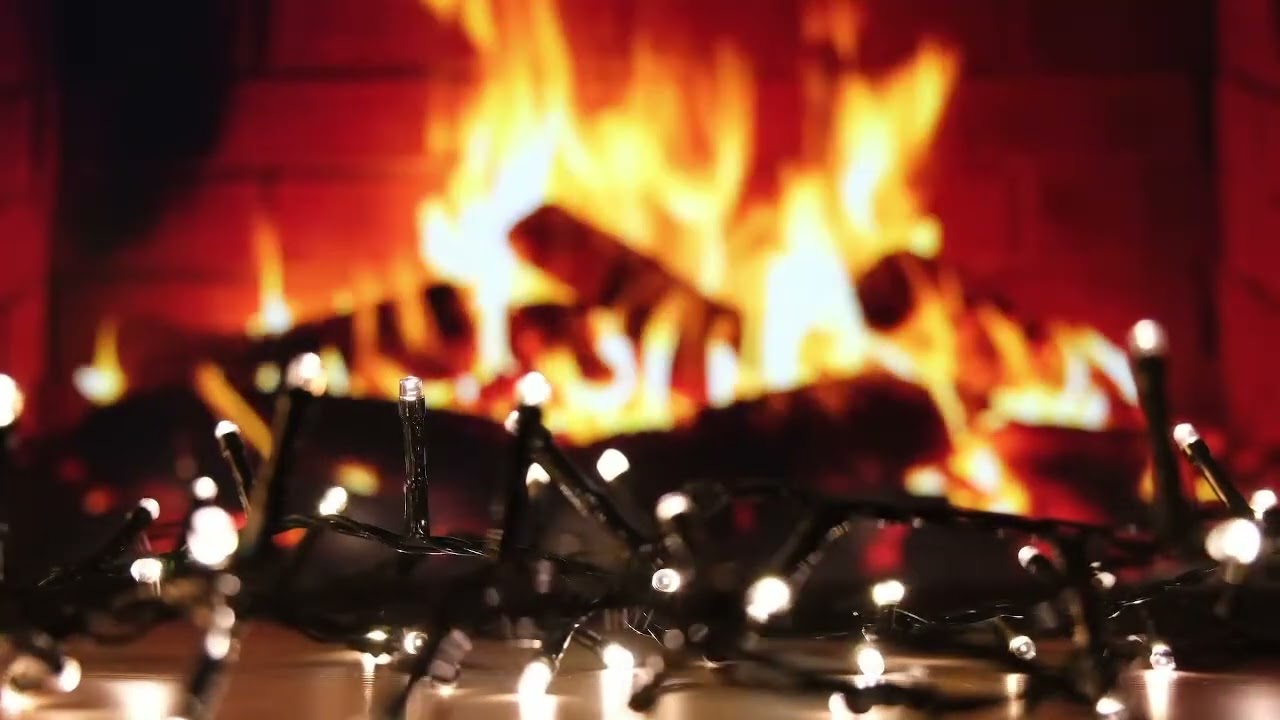 Christmas Fireplace 🔥 Burning Fireplace & Crackling Fire Sounds (NO Music)