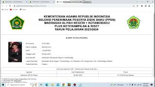 Tutorial mendaftar PPDB MAN 1 KOTAMOBAGU T P 2023-2024
