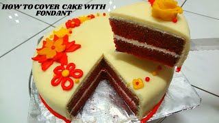 How to cover a cake with Fondant|No tools|No cutters|Easy designs|By Naguvin Samayal