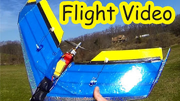 80 mile per hour $2 Foam Board Flying Wing Flight Video