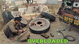 Emergency Truck Repair Stuck Axle and Broken Rear Wheel Housing Fix “Pakistani Trucks “