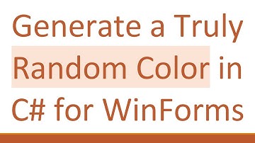 Generate a Truly Random Color in C# for WinForms