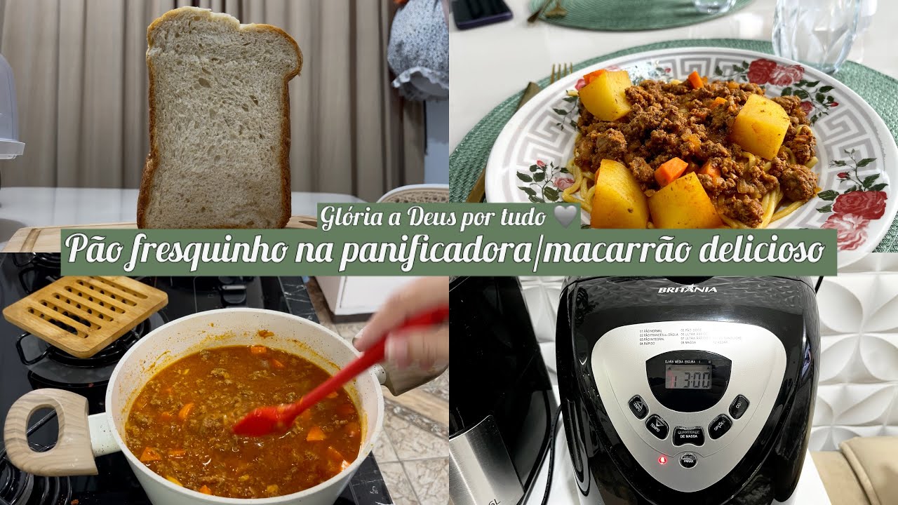 Vlog de hoje/ pão na panificadora Britânia/almoco fresquinho rápido 