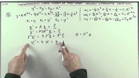 Linear algebra & system of first order ODEs. (6) Transform back to find solutions