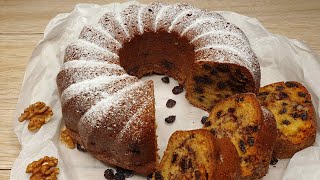 TENDER CAKE WITH RAISINS AND NUTS - YouTube