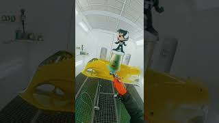 POV:Venom Funko on the gun while spray down gold base on the McLaren 720S bumper at Keles in Hamburg