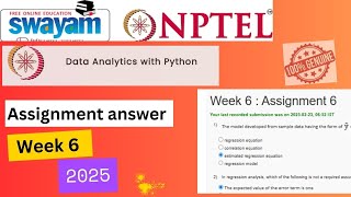 Information NPTEL Data Analytics with Python Week 6 Assignment 6 Answers Solution Quiz |2025 Jan| #swayamcourses Update