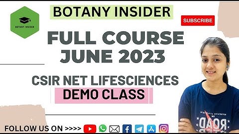 CSIR JUNE 2023 - DEMO CLASS - Free-  CSIR NET Lifesciences I Detailed Course II