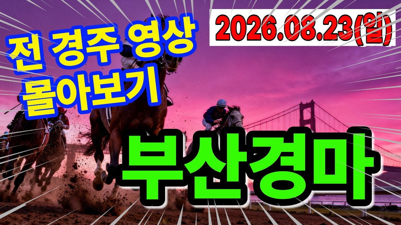2026년 8월 23일 부산경마 경주결과 한번에 몰아보기(전 경주 모아보기)