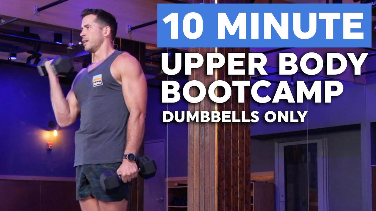 10 Minute Follow Along Upper Body Bootcamp with Medium Dumbbells - YouTube