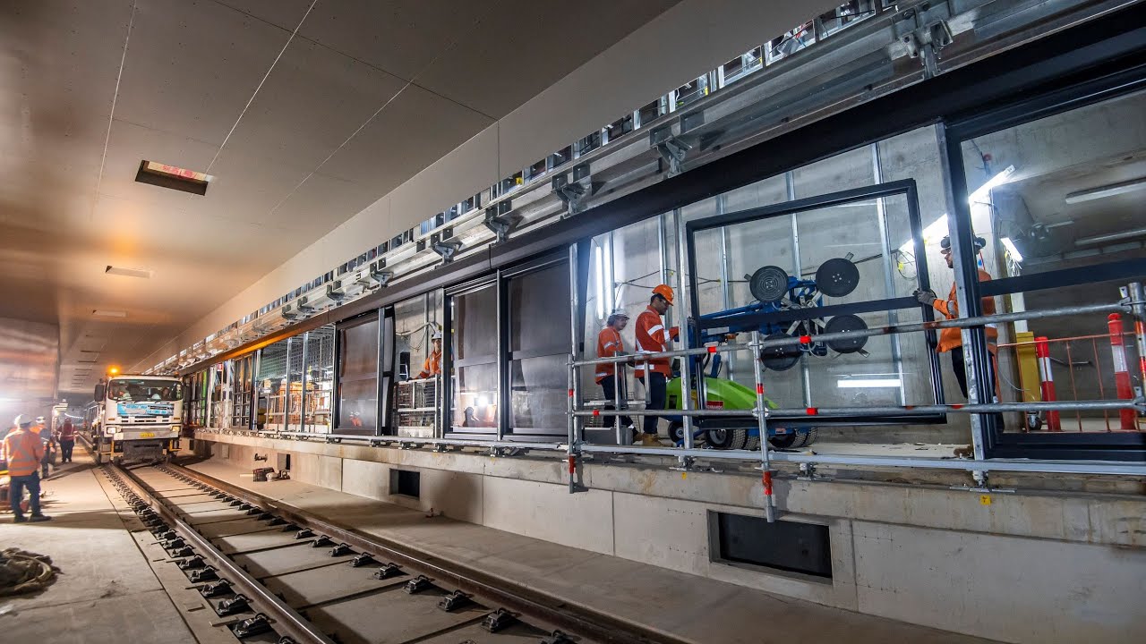 Sydney Metro Platform screen door installation YouTube